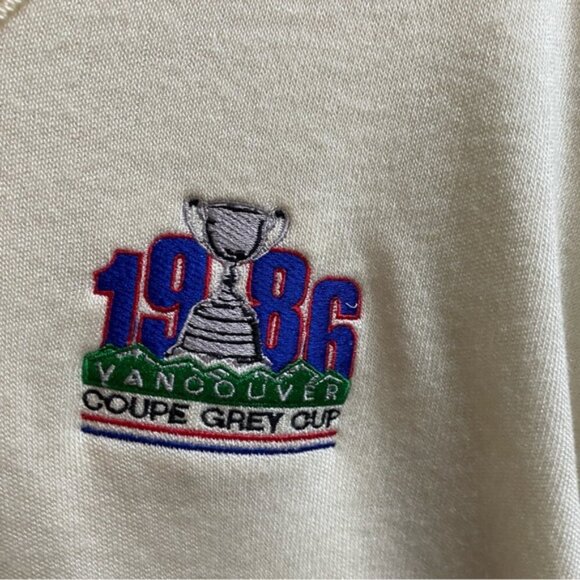 Vintage 1986 Le Sport Coupe Grey Cup Vancouver V neck sweater Sz M - Picture 4 of 8